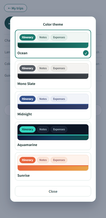 Theme picker